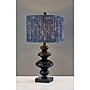 Adesso Samira 27"H Incandescent Table Lamp, Black/Blue Printed Fabric Shade (1651-01)~#|#~sp314842847_sc7