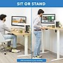 Mount-It! 55"W Electric Rectangular Adjustable Standing Desk, Maple/White (MI-18085)~#|#~sp314843145_sc7