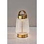 Adesso Samara 7.75" LED Table Lamp, Antique Brass with Iron & Glass Shade (3336-21)~#|#~sp314844434_sc7