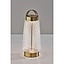 Adesso Samara 10.6"H LED Table Lamp, Antique Brass with Iron & Glass Shade (3339-21)~#|#~sp314844541_sc7