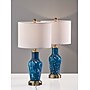 Simplee Adesso Grady 23.8"H Incandescent Table Lamp, Blue/Antique Brass/White, 2/Pack (SL0375-07)~#|#~sp314845060_sc7