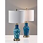 Simplee Adesso Grady 23.8"H Incandescent Table Lamp, Blue/Antique Brass/White, 2/Pack (SL0375-07)~#|#~sp314845064_sc7