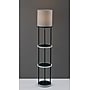 Simplee Adesso Keely Incandescent RGB Color Changing Shelf Lamp, 56.8"H, Black/Linen Fabric Shade (SL0970-01)~#|#~sp314847143_sc7