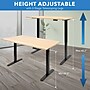 Mount-It! Dual Motor 55"W Electric Rectangular Adjustable Standing Desk, Maple/Black (MI-18101)~#|#~sp315023043_sc7