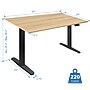 Mount-It! Dual Motor 55"W Electric Rectangular Adjustable Standing Desk, Maple/Black (MI-18101)~#|#~sp315023048_sc7