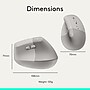 Logitech Lift Wireless Ergonomic Optical Mouse, Sand (910-007663)~#|#~sp315147298_sc7