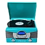 Victor VHRP-1400 Diner 7-in-1 Bluetooth Turntable Music Center with Record Player, CD/MP3 Player, AM/FM Radio, Teal~#|#~sp315155795_sc7
