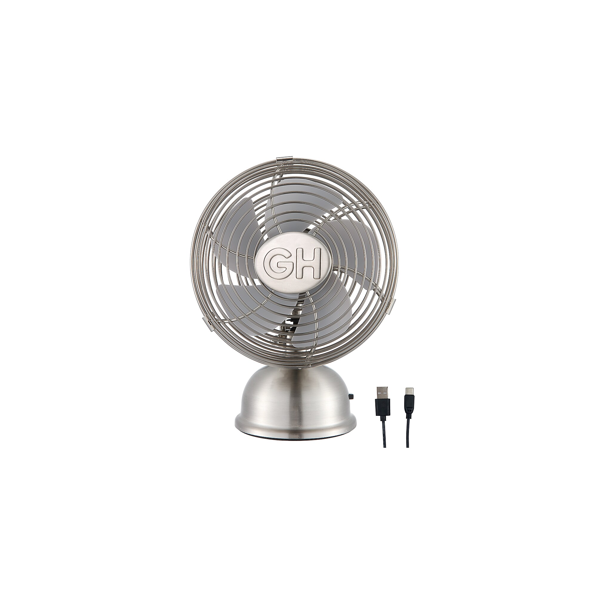 Good Housekeeping 5″ Oscillating Desk Fan, Brushed Nickel (92525) Sansujyuku sansujyuku.com
