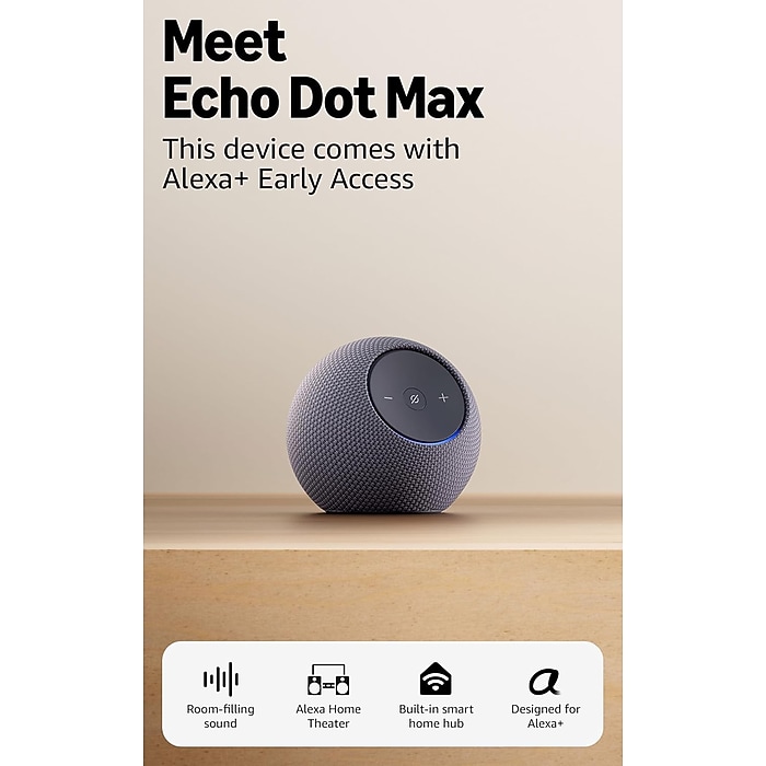Amazon Echo Dot Max Wireless Smart Speaker, Graphite (B0D6SX8VLQ