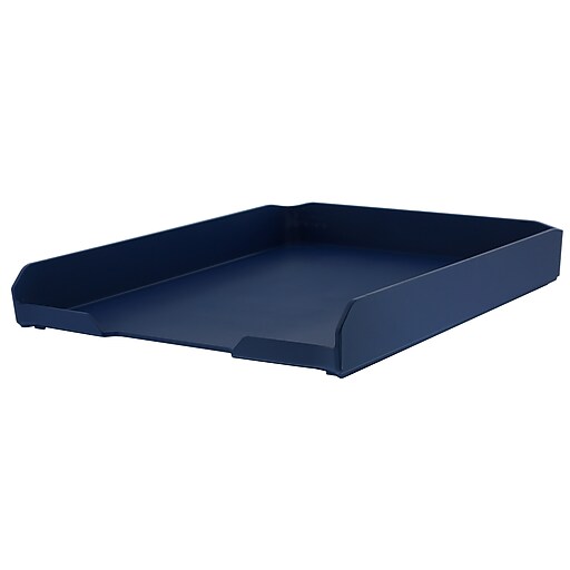 Bostitch Konnect Front Loading Stackable Letter Tray, Letter Size, Navy