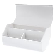 Bostitch Konnect™ Plastic Wide Storage Bin, Removable Lid & Dividers, 7.5", White (KT-WCUP-WHITE)