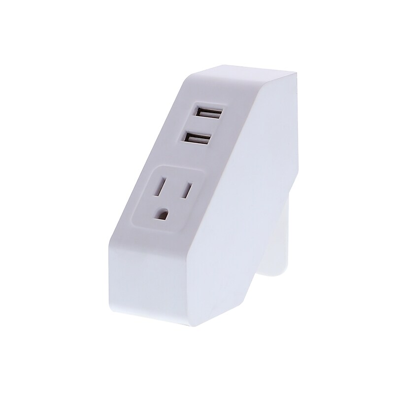 Bostitch Konnect™ Plastic Power Hub with 2 USB Charging Ports & 1 Power Outlet, 1.75", White (KT-POWER-WHITE) image 1