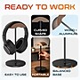 Delton H50 Headset and Headphone Stand for Desk, Walnut Wood Cradle and Aluminum Frame with Anti-Slip Base, Black (DHSH50BK)~#|#~sp315549865_sc7