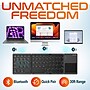 Delton F75/SW60 Bluetooth Foldable Computer Keyboard with Touchpad and Adjustable Tablet Stand Kit, Black/Silver (DKBF75KT1)~#|#~sp315549951_sc7