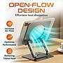 Delton F75/SW60 Bluetooth Foldable Computer Keyboard with Touchpad and Adjustable Tablet Stand Kit, Black/Silver (DKBF75KT1)~#|#~sp315549953_sc7