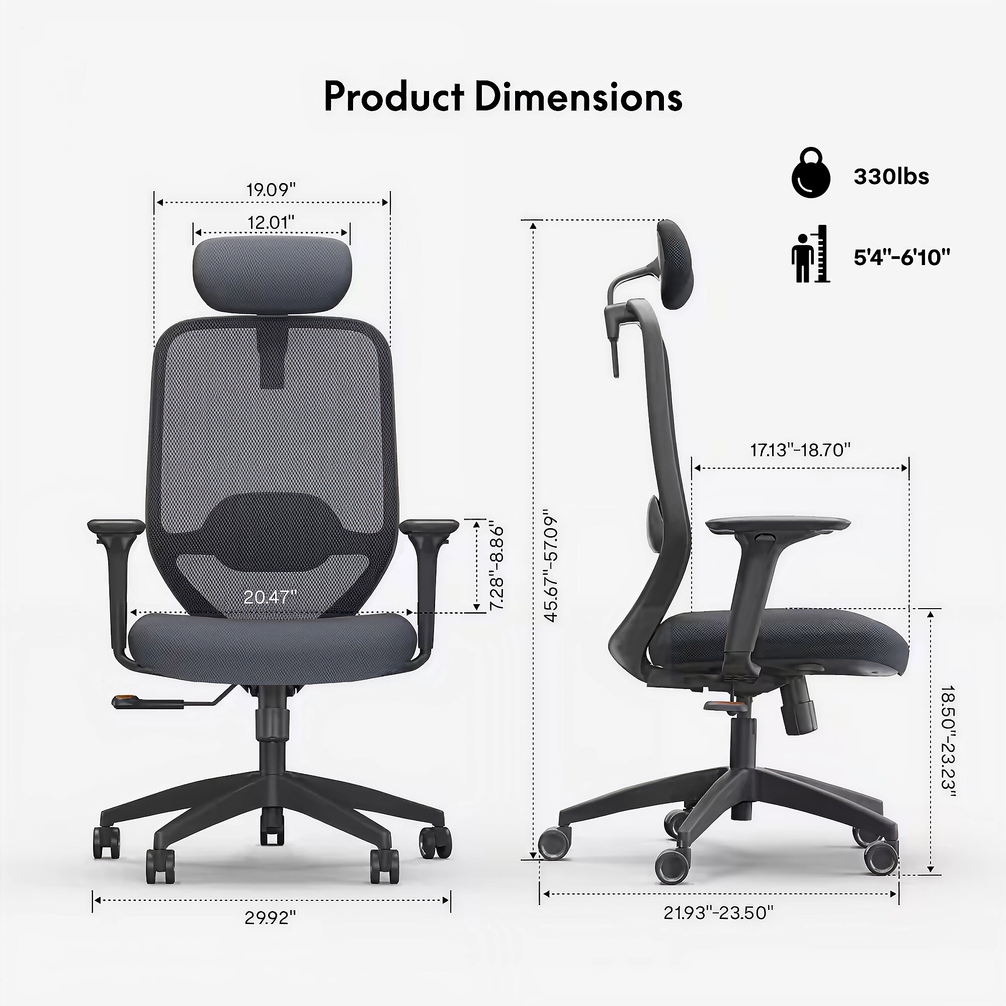 FlexiSpot Ergonomic Mesh Swivel Computer and Desk Chair, Black (C5BG-F1) Sansujyuku sansujyuku.com