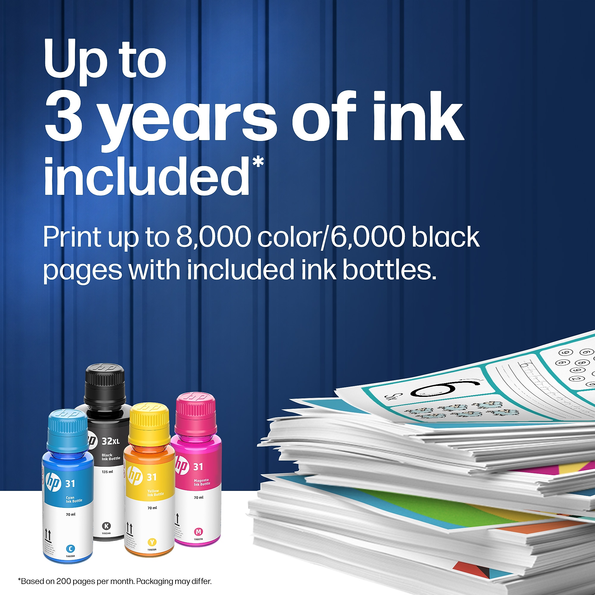 HP Smart Tank 6003 Wireless All-in-One Supertank Printer, Up to 3 Years of Ink Included (9B5C8A) Sansujyuku sansujyuku.com