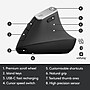 Logitech MX Vertical Wireless Ergonomic Optical Mouse, Graphite (910-005447)~#|#~sp31662290_sc7