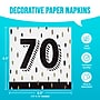 Say Hooray! Golden Wishes 70th Birthday Lunch Napkins, 2-Ply, Black/White, 64/Pack (DTC383186NAP)~#|#~sp316696085_sc7