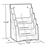 Azar Displays Four-Tier Four-Pocket Letter Sized Brochure Holder, Top Loading, Clear Plastic, 2/Pack (252376-2PK)~#|#~sp316743205_sc7