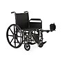 Medline Guardian K1 Manual Wheelchair, 18" Seat Width, Full Length Arms, Elevating Leg Rests, Black (K1186V11E)~#|#~sp316752036_sc7
