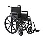 Medline Guardian K1 Manual Wheelchair, 18" Seat Width, Swing-Back Desk-Length Arms, Swing-Away Footrests, Black (K1186V22S)~#|#~sp316752052_sc7