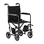 Medline Transport Wheelchair, 17" Seat Width, Fixed Full Length Arms, Swing-Away Footrests, Black (MDS808200BN)~#|#~sp316752513_sc7