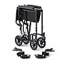 Medline Transport Wheelchair, 17" Seat Width, Fixed Full Length Arms, Swing-Away Footrests, Black (MDS808200BN)~#|#~sp316752514_sc7