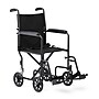 Medline Transport Wheelchair, 17" Seat Width, Fixed Full Length Arms, Swing-Away Footrests, Black (MDS808200BN)~#|#~sp316752515_sc7