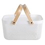 Simplify Mesh Storage Basket with Wooden Handle, White (30063-WHITE-ST)~#|#~sp316803967_sc7