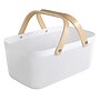Simplify Mesh Storage Basket with Wooden Handle, White (30063-WHITE-ST)~#|#~sp316803968_sc7