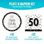 Say Hooray! Golden Wishes 50th Birthday Tableware Kit, Serves 16 Guests (DTC9506E502G)~#|#~sp316865888_sc7
