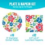 Say Hooray! Birthday Abundant Florals Tableware Kit, Serves 16 Guests (DTC0070E2G)~#|#~sp316865938_sc7