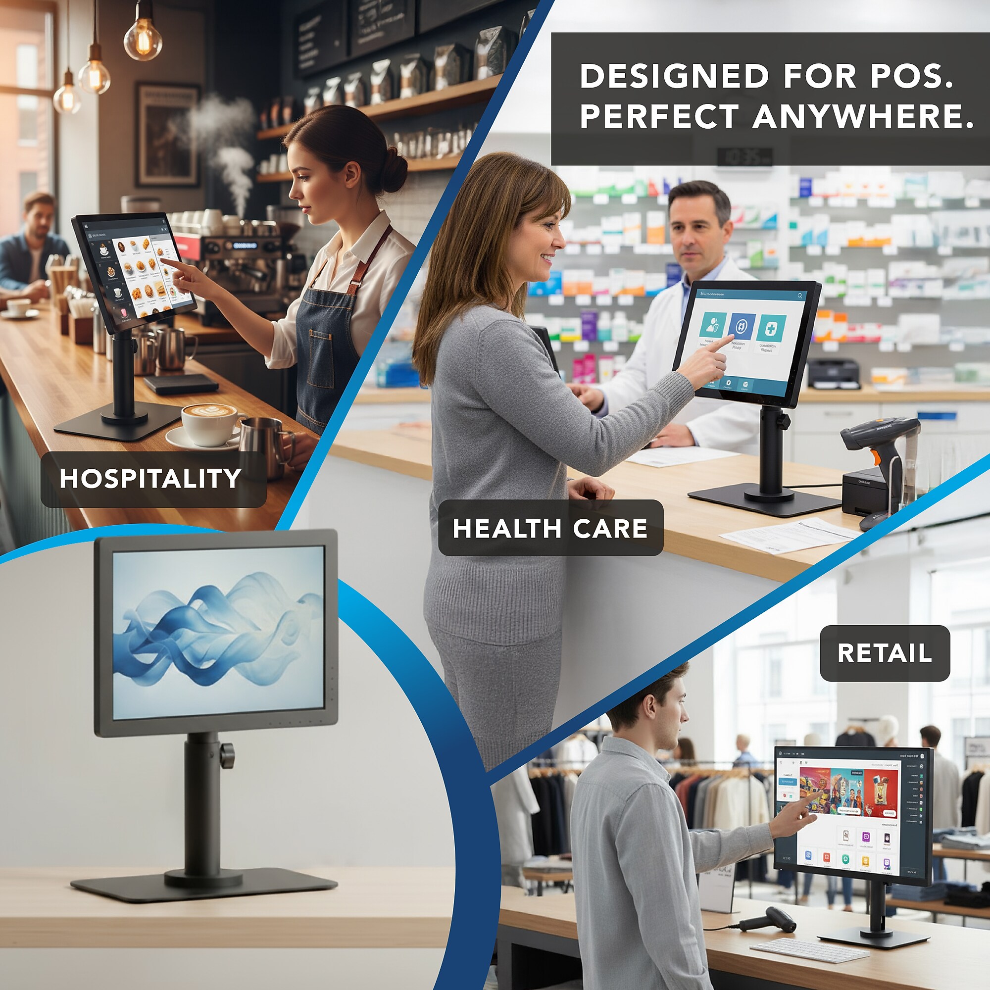 Mount-It! Point-of-Sale Monitor Stand for Monitors up to 32″, Holds up to 33 lbs., Black, (MI-3800) Sansujyuku sansujyuku.com