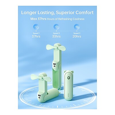 JisuLifeLife8X Handheld Fan, Mint Green, 2/Kit (FHL08PMGN-KIT-2) Sansujyuku sansujyuku.com