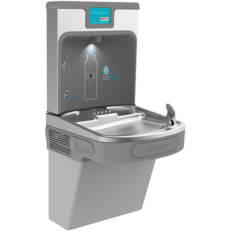 Elkay Enhanced EZH2O Bottle Filling Station & Single ADA Cooler, Filtered 8 GPH Light Gray (LZS8WSLP) image 1
