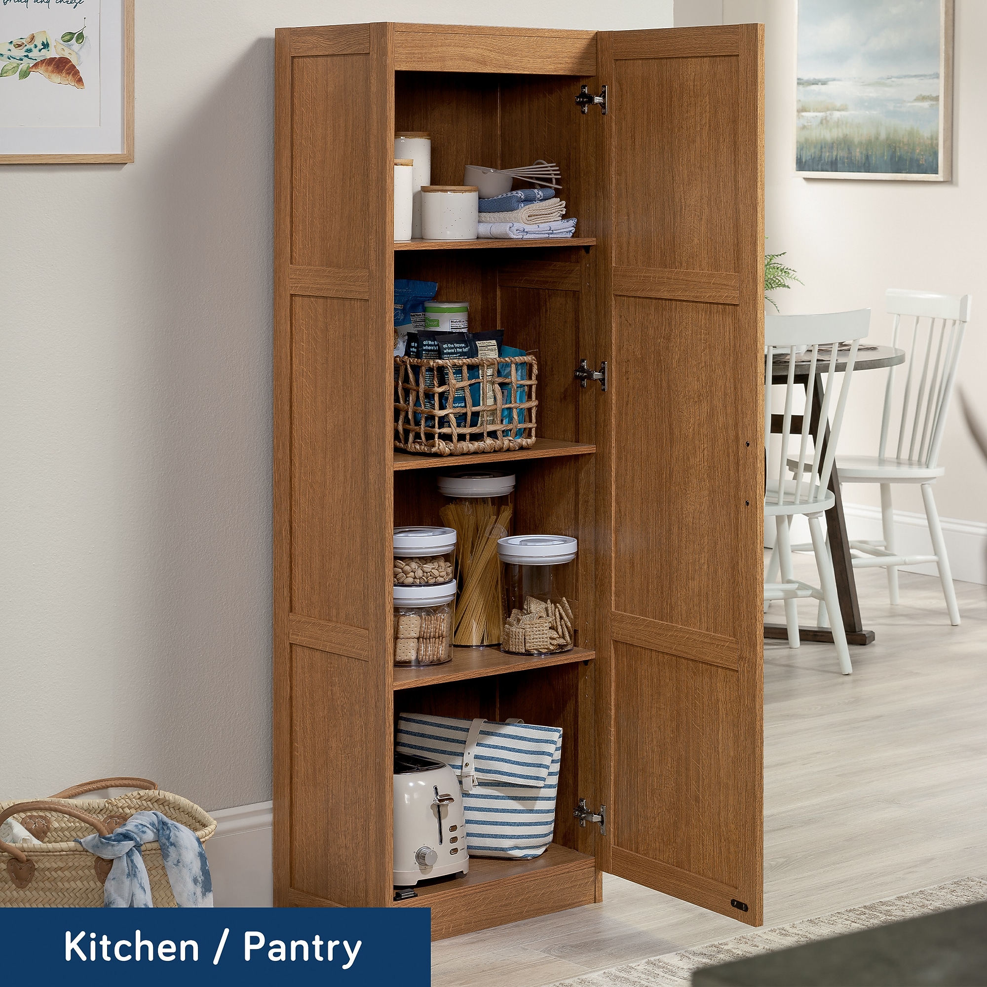 Sauder Select 60″H Storage Cabinet with 3 Shelves, Highland Oak (419983) Sansujyuku sansujyuku.com