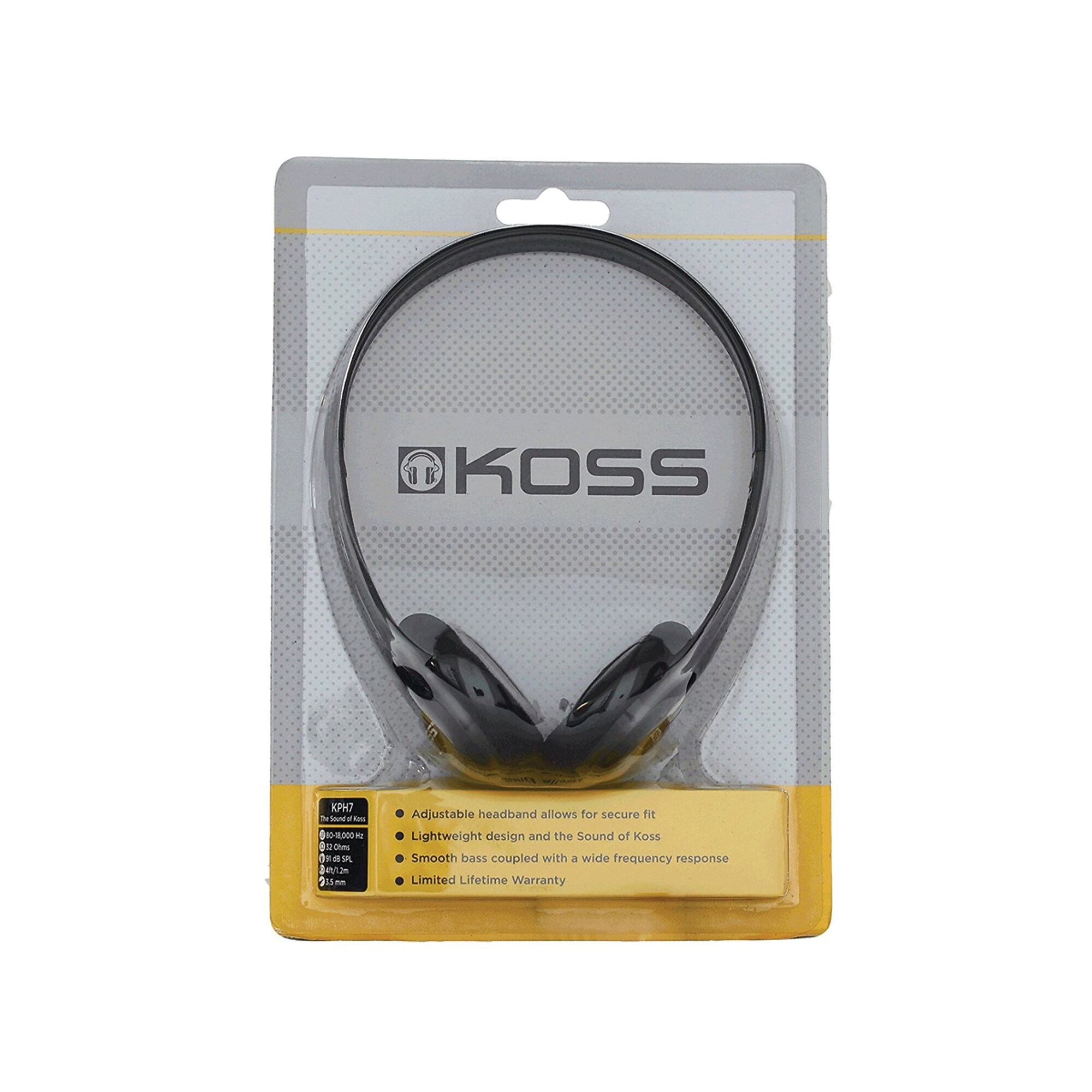 Koss On-Ear Lightweight Headphones with 3.5-mm Connector & Dual-Entry Cord, 24-Pack, Black (KPH7) Sansujyuku sansujyuku.com
