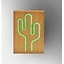 Simplee Adesso LED Wood Framed Neon Cactus Table/Wall Lamp, 9"H, Brown/Multi-Color (SL3721-12)~#|#~sp318931621_sc7