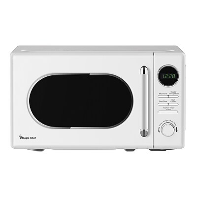 Magic Chef 0.7- cu. Ft. Retro Countertop Microwave & Food Cover, White (KITMCPBTH09) Simolary simolary.com