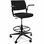 NIMA Fabric Drafting Stool with Footrest and Lumbar Support, Black (PSF1170)~#|#~sp319911878_sc7