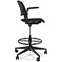NIMA Fabric Drafting Stool with Footrest and Lumbar Support, Black (PSF1170)~#|#~sp319911921_sc7