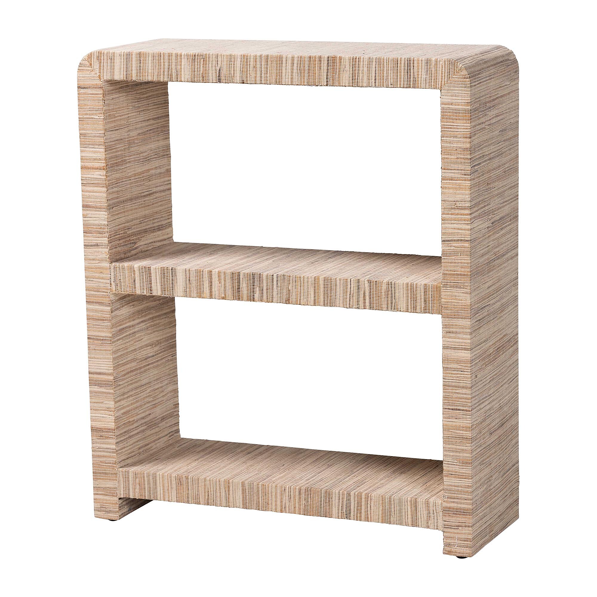 bali & pari Lucy 35″ H 2-Shelf Woven Grasscloth Bookcase, Natural (255-14048-HiT) Sansujyuku sansujyuku.com