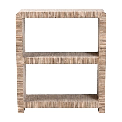 bali & pari Lucy 35″ H 2-Shelf Woven Grasscloth Bookcase, Natural (255-14048-HiT) Sansujyuku sansujyuku.com