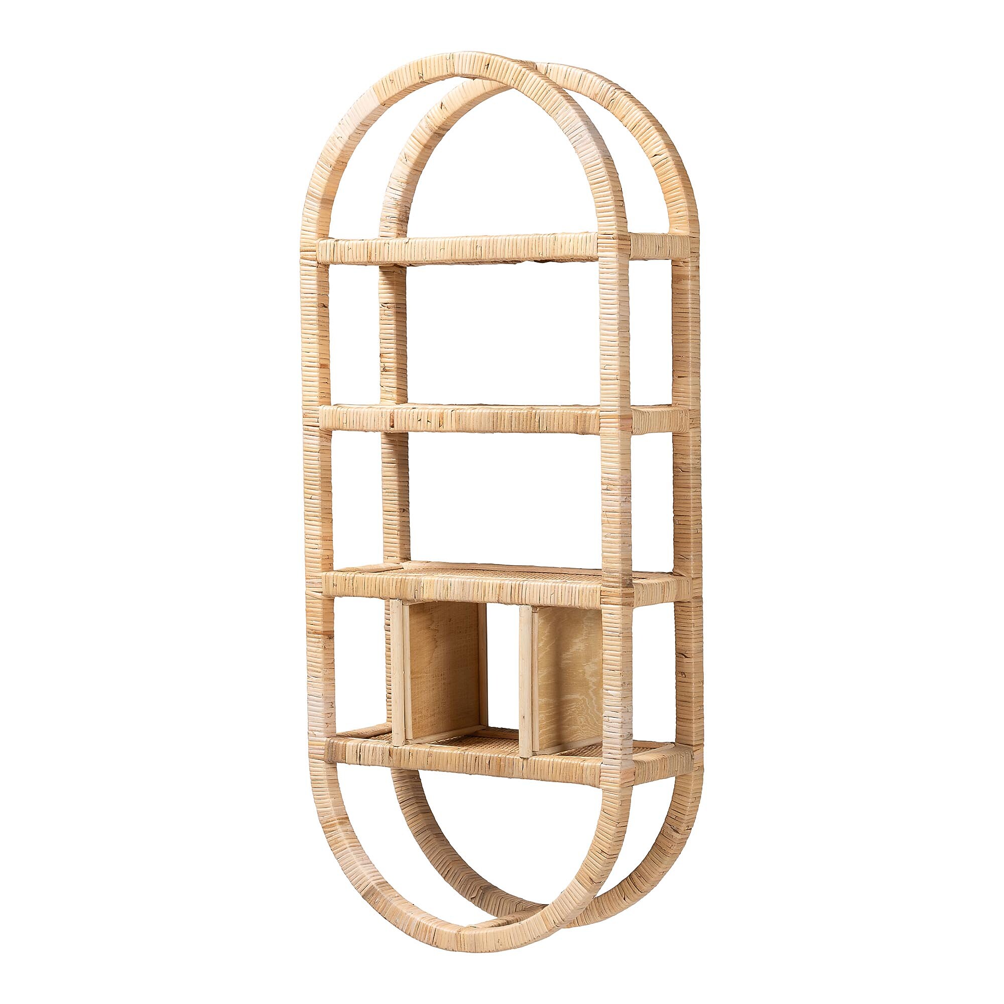 bali & pari Labonita 42.1″ H 3-Tier Natural Rattan Wall Shelf, Natural Brown (267-14616-HiT) Sansujyuku sansujyuku.com