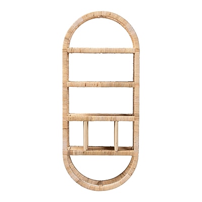 bali & pari Labonita 42.1″ H 3-Tier Natural Rattan Wall Shelf, Natural Brown (267-14616-HiT) Sansujyuku sansujyuku.com