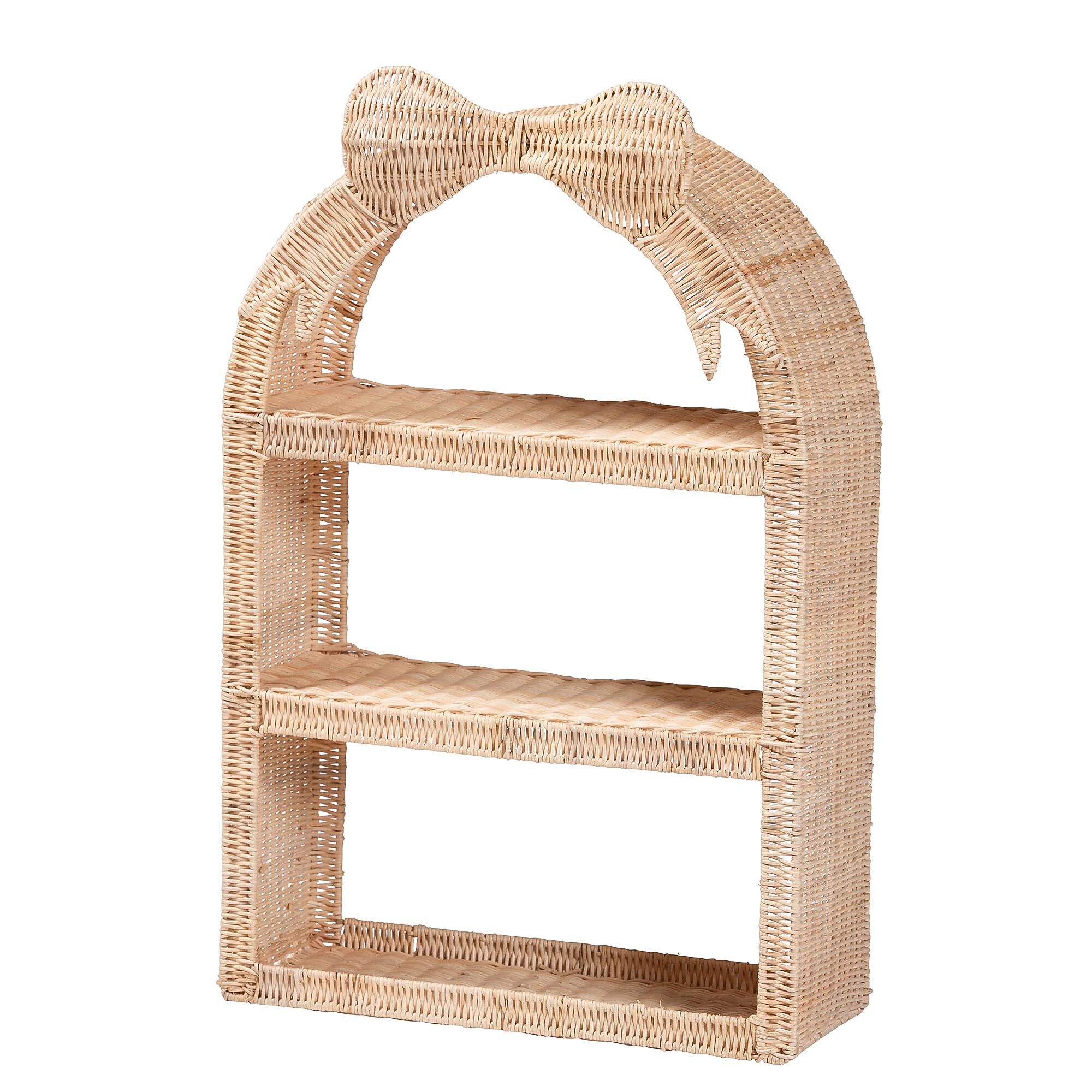 bali & pari Creusa 30.7″ H 3-Tier Natural Rattan Wall Shelf, Natural Brown (266-14572-HiT) Sansujyuku sansujyuku.com
