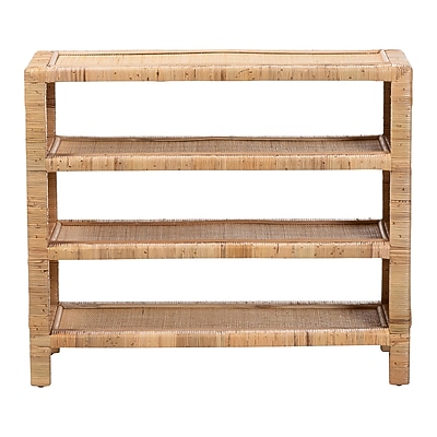 bali & pari Abelia 30″ H 4-Tier Natural Rattan Display Shelf, Natural (262-14416-HiT) Sansujyuku sansujyuku.com