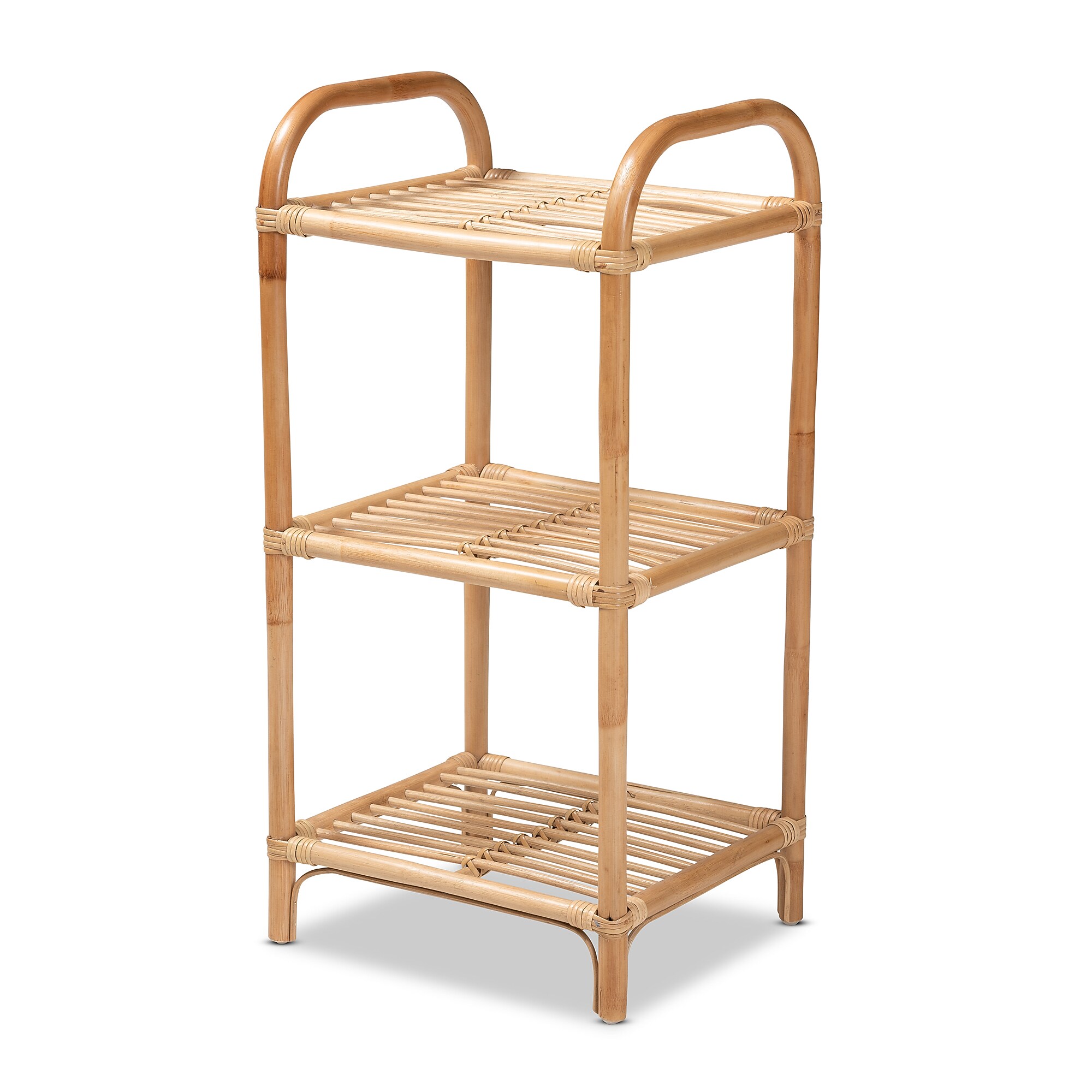 bali & pari Barras 31.5″ H 3-Tier Natural Rattan Display Shelf, Natural (205-12685-HiT) Sansujyuku sansujyuku.com