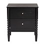 Baxton Studio Lucera 24" H Wood Bobbin Nightstand, Black (257-14122-HiT)~#|#~sp320331475_sc7